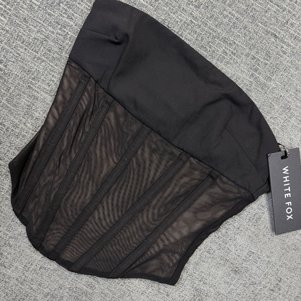 White Fox Boutique Let Me Know Strapless Bustier Women's XS‎ Black NWT